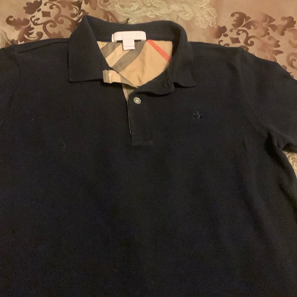 Boys Burberry size 10 navy blue shirt